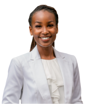 An image of a woman smiling